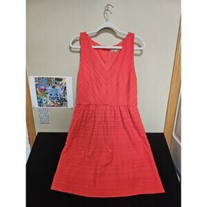 LOFT Women's Sleeveless Red Textured Dress Size 10
